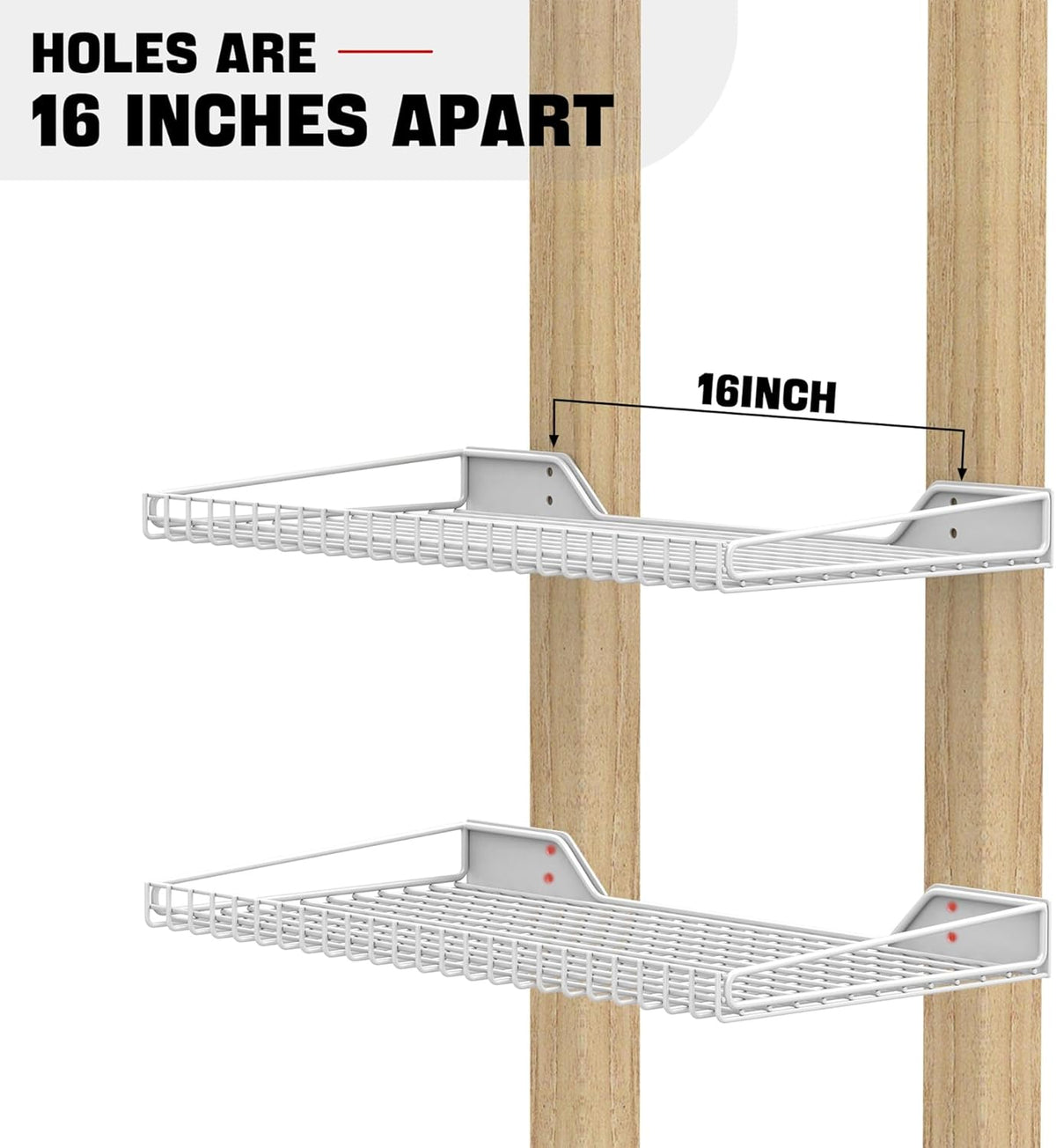 Ultrawall Wall Mounted Storage Shelf for Garage, 2 Pack Metal Shelf Rack, Heavy-Duty Wall Organizer