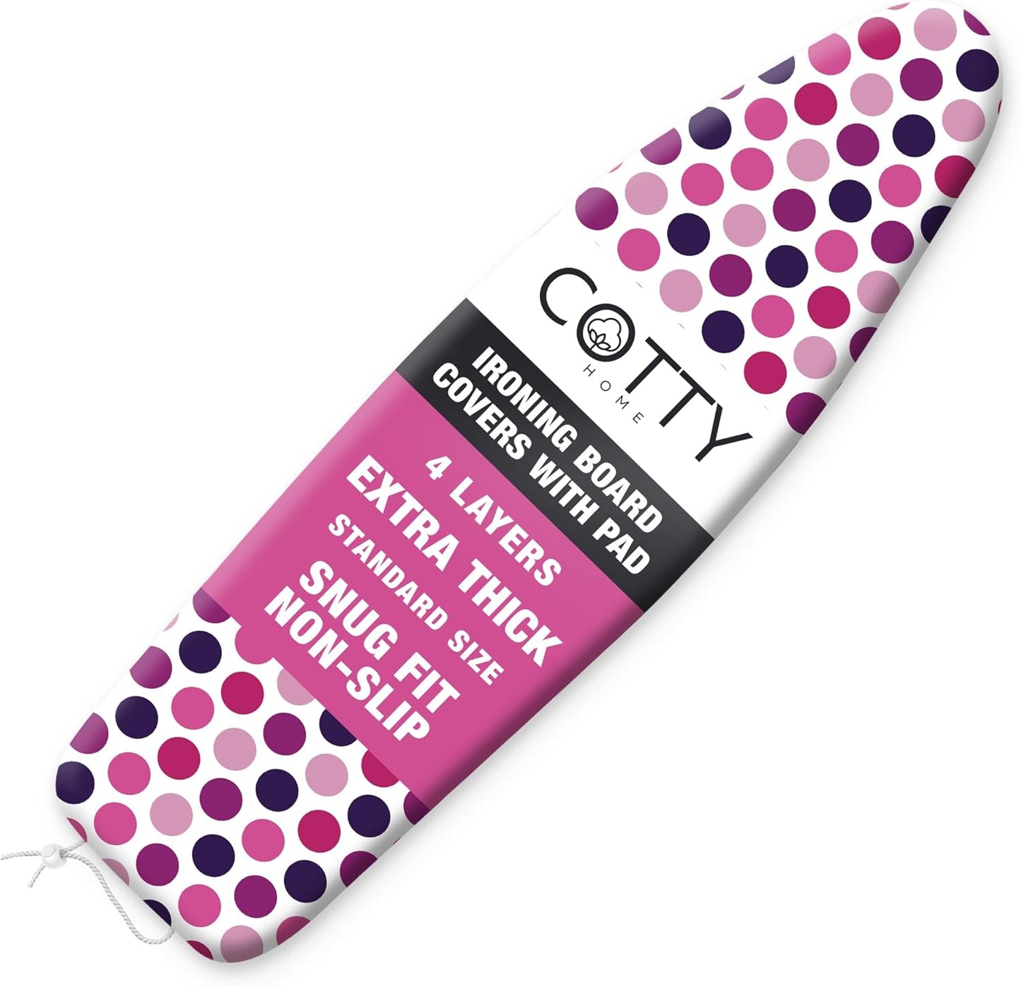 Extra Thick Ironing Board Covers with Pad Standard Size 15x54, Snug Fit Adjustable Drawstring