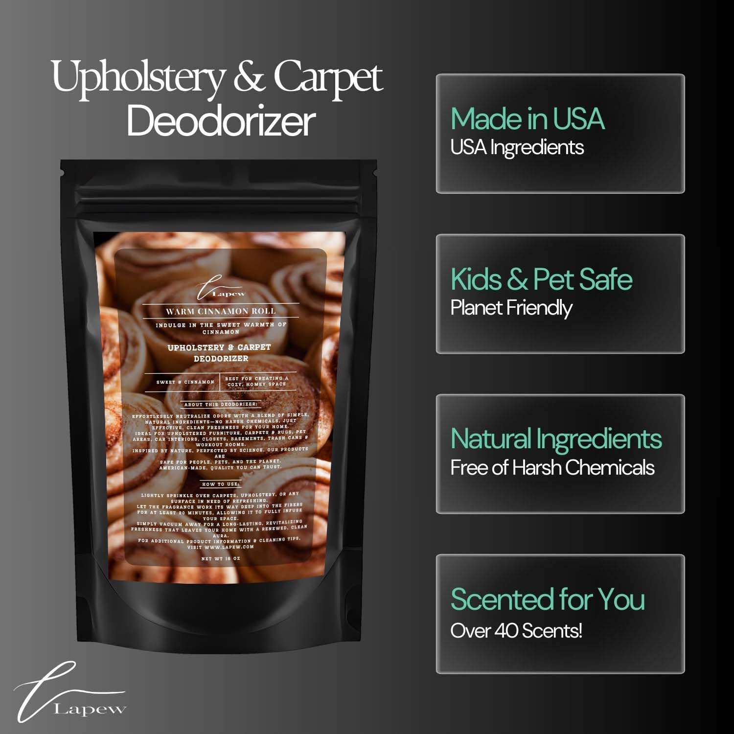 Warm Cinnamon Roll Carpet Freshener Powder 16 oz | Powerful Odor Eliminator for Home | Upholstery