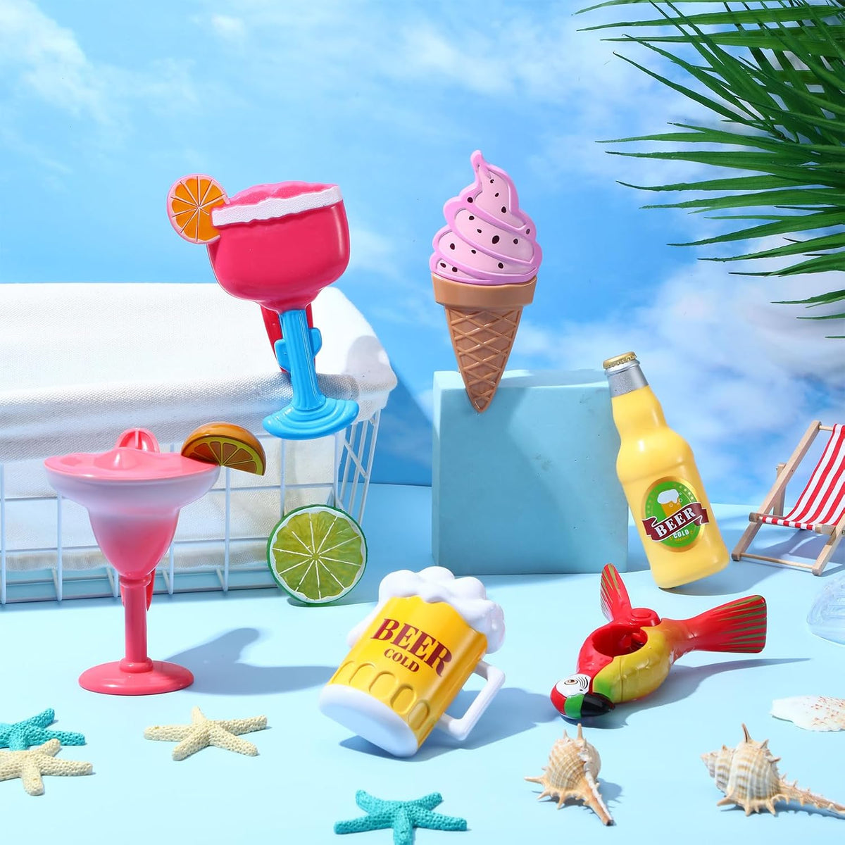 Honoson 12 Pcs Beach Towel Clips Beach Chairs Clips Plastic Swimming Pool Towel Holders Jumbo Size