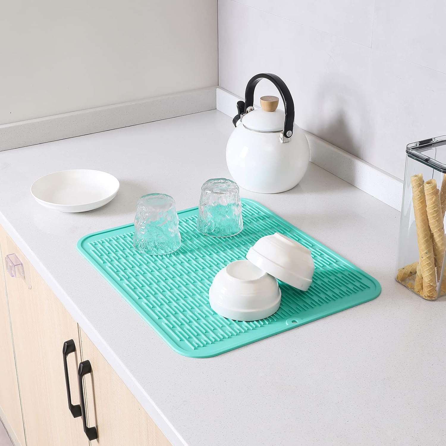 Silicone Dish Drying Mat for Multiple Usage,Easy clean,Eco-friendly,Heat-resistant Silicone Mat for
