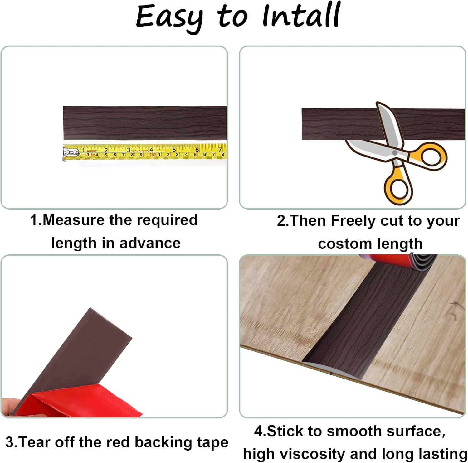Floor Transition Strip & Self Adhesive Floor Vinyl Floor Edge Trim Laminate Floor Gap Covering
