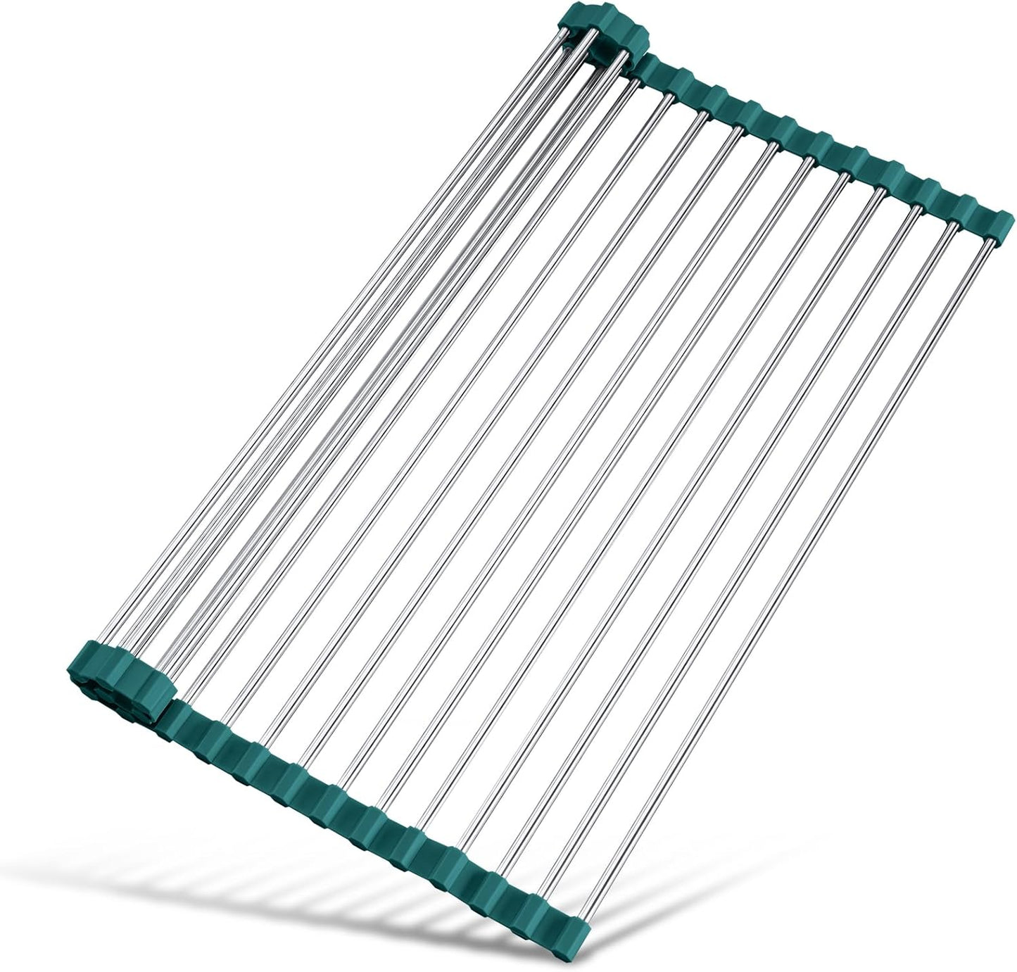 Tomorotec Stainless Steel Roll Up Dish Drying Rack, Foldable Over The Sink Rolling Drainer Rack