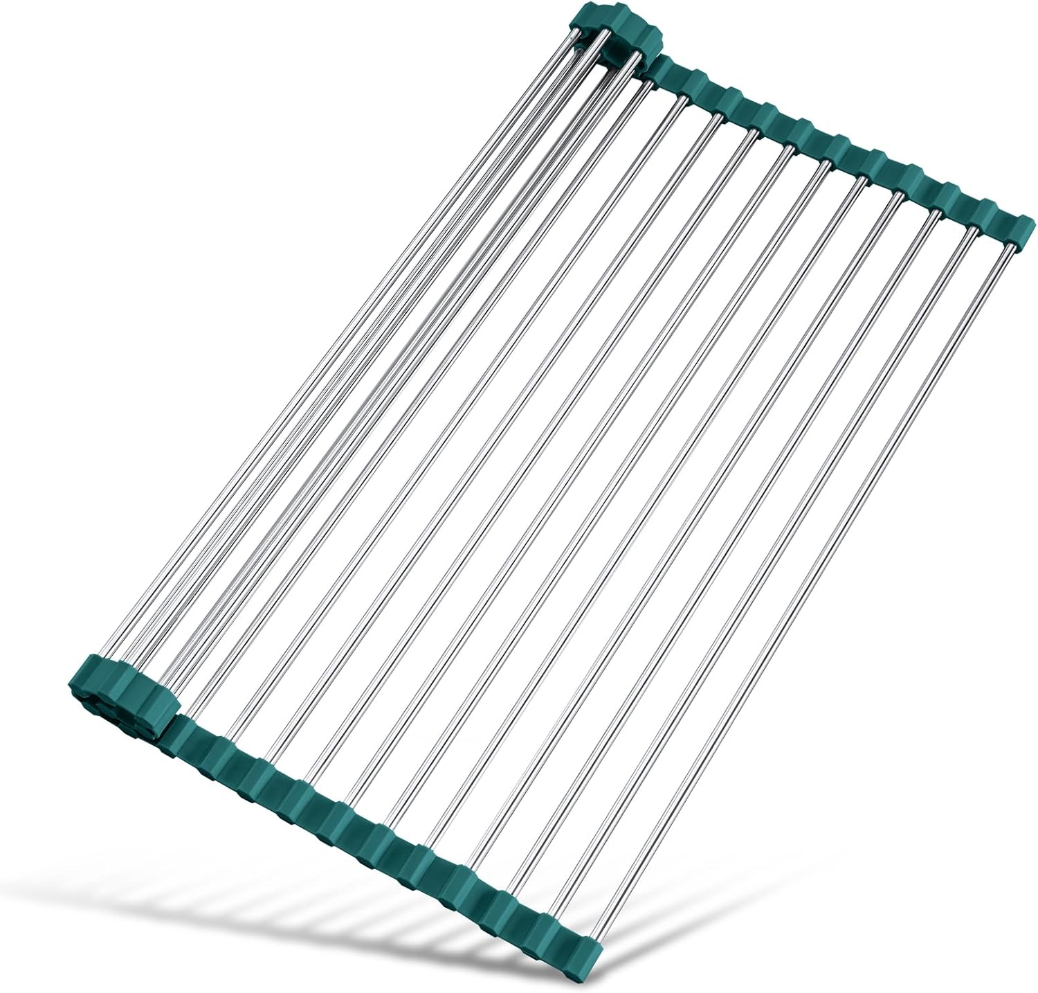Tomorotec Stainless Steel Roll Up Dish Drying Rack, Foldable Over The Sink Rolling Drainer Rack