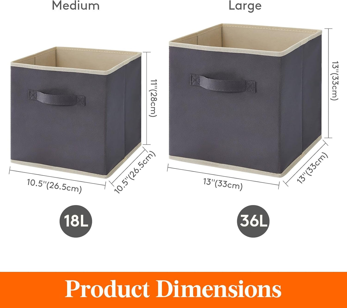 Lifewit 12 Packs Storage Cubes, 11 Inch Cube Storage Bins, Foldable Decorative Fabric Storage