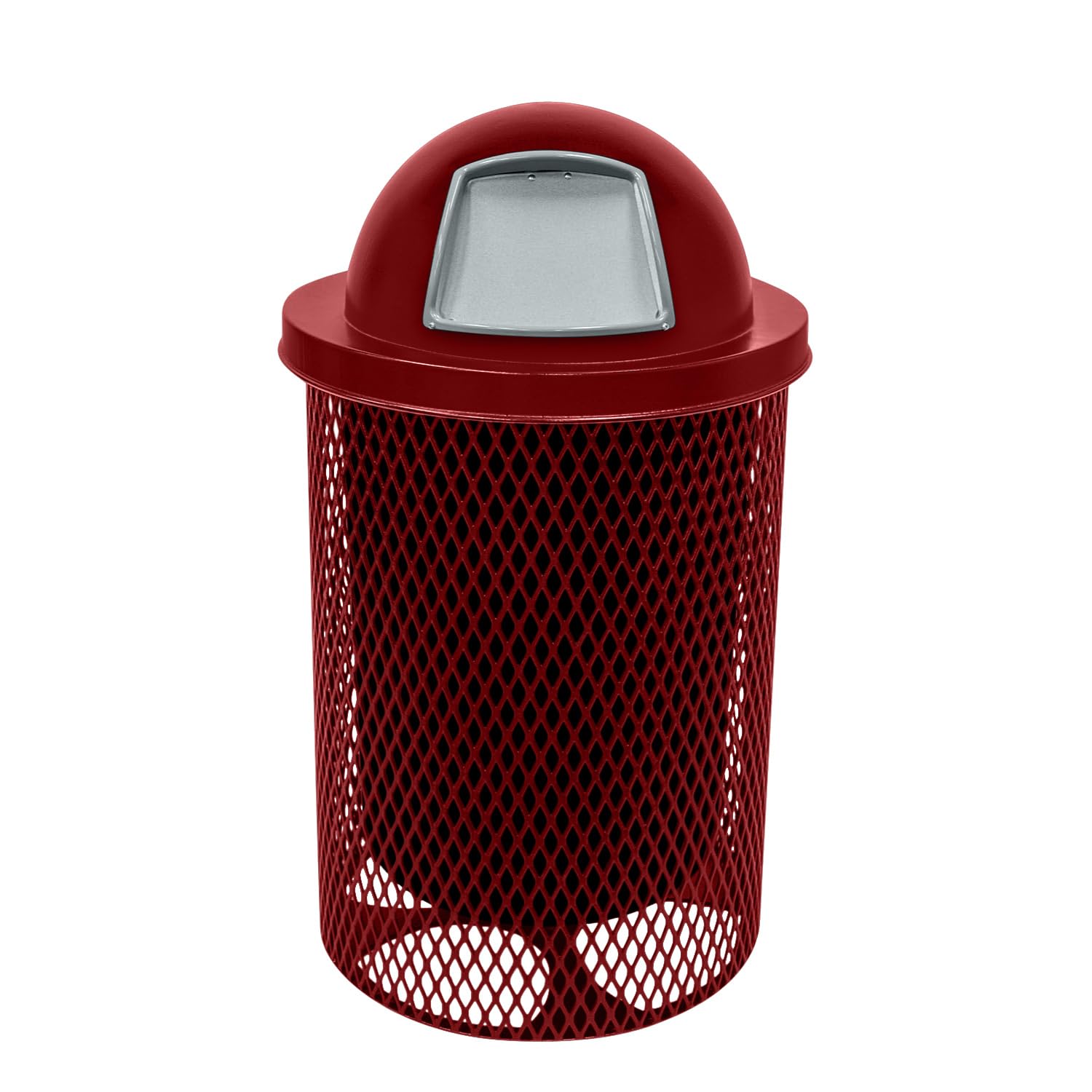 COATEDOUTDOORFURNITURE RDT-TXTBUR Heavy Duty 32 Gallon Round Trash Receptacle, Liner Included
