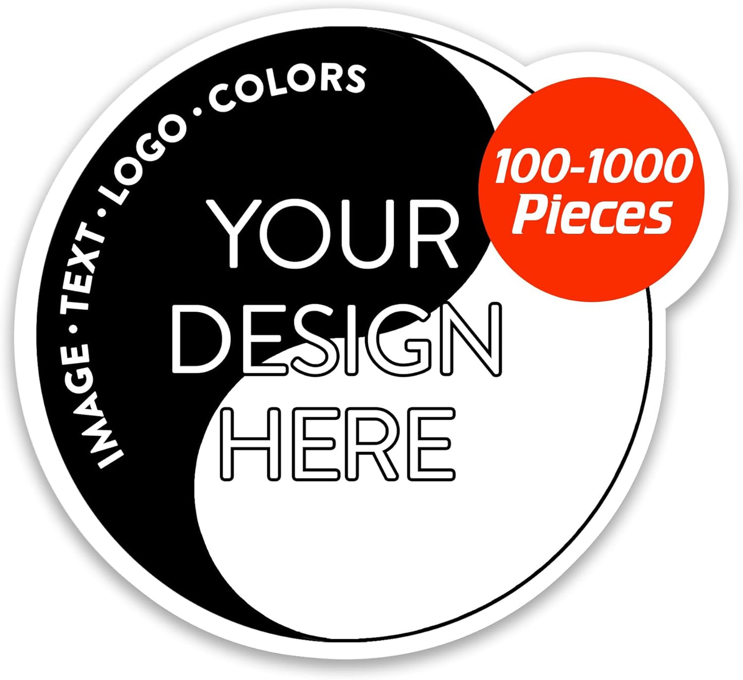 5-1000 Custom Vinyl Stickers - Upload Your own Image, Text, Design, Logo - Personalized Logo Labels