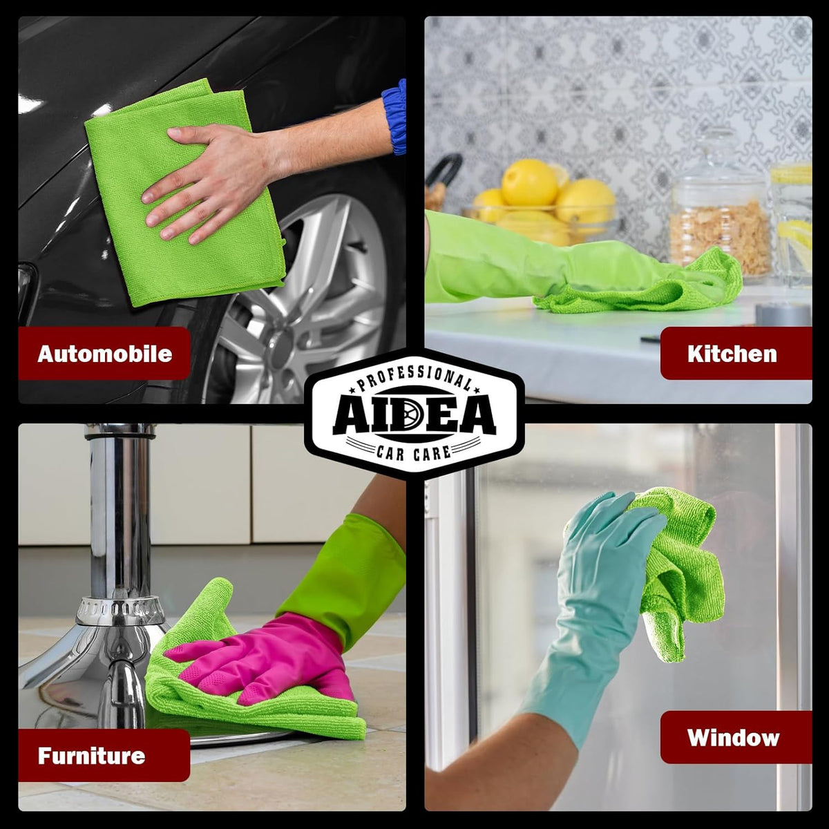 AIDEA Microfiber Cleaning Cloth, 20PK, Microfiber Towels for Cars, Premium All Purpose Car Cloths