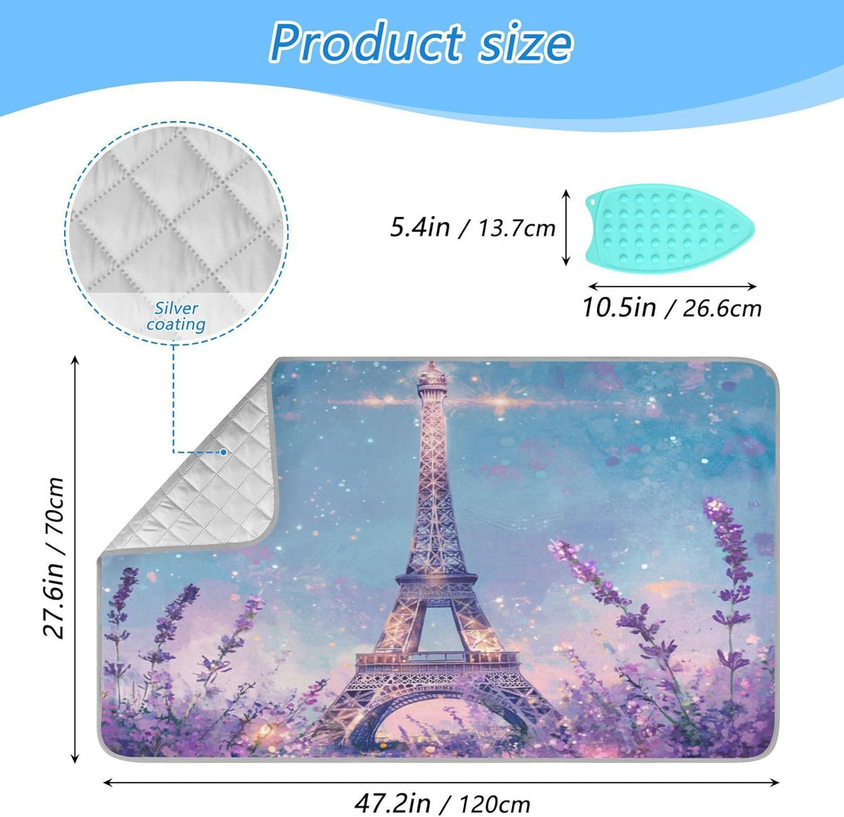 Ironing Mat Portable Ironing Pad Ironing Blanket for Table Top Heat Resistance Double-Side Using