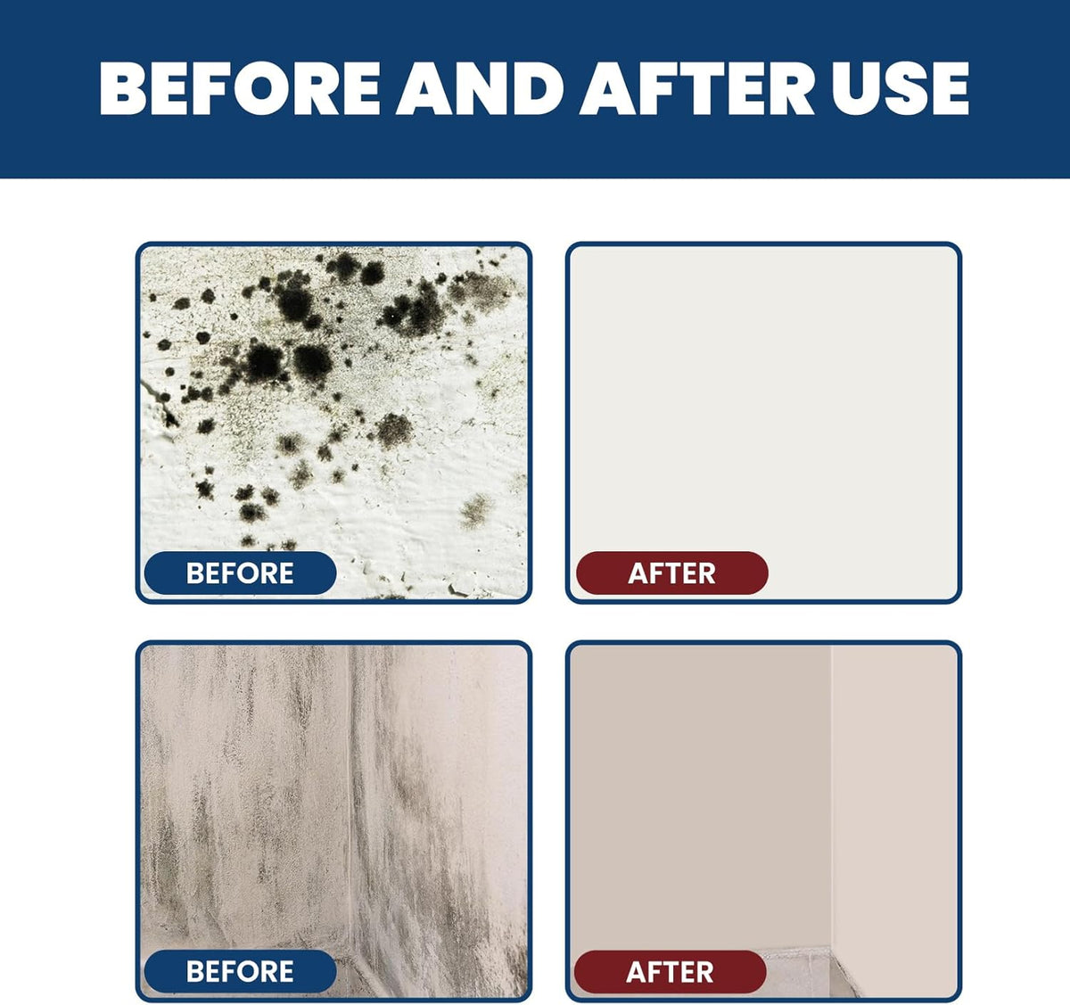 Mould Cleaner Spray Powerful Foam Cleaning Spray | Multi-Surface Fast-Acting Stain Remover for