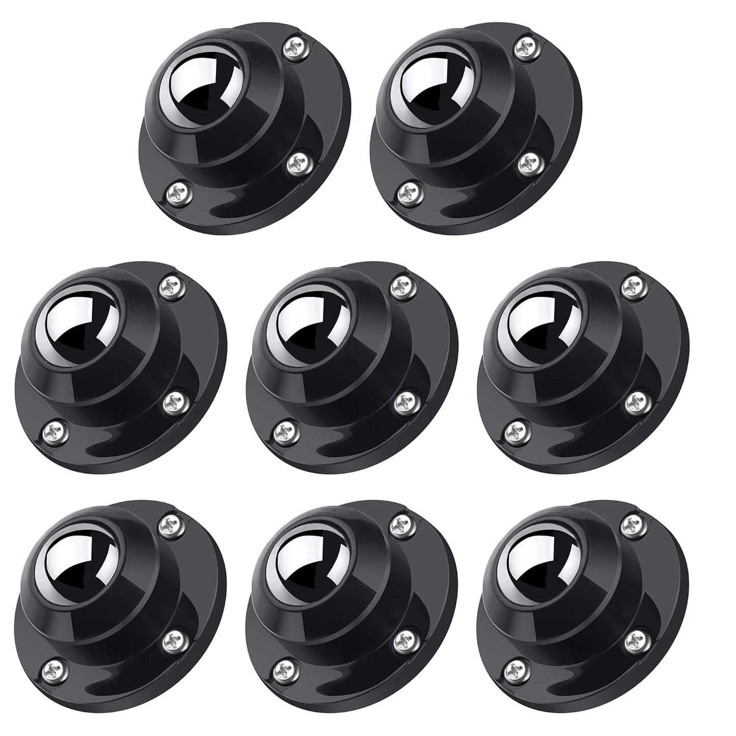 PlusRoc 8 Pack Anti-Rust Wheels Stainless Steel Self Adhesive Caster Wheels for Mop Bucket, Kitchen