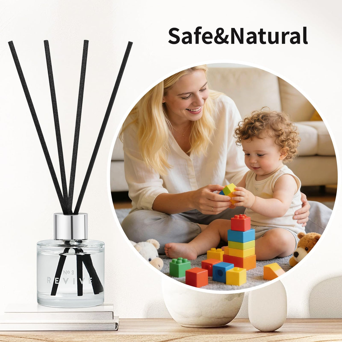 3 Pack Fragrance Reed Diffuser, 50ML Lavender Jasmine Lemongrass