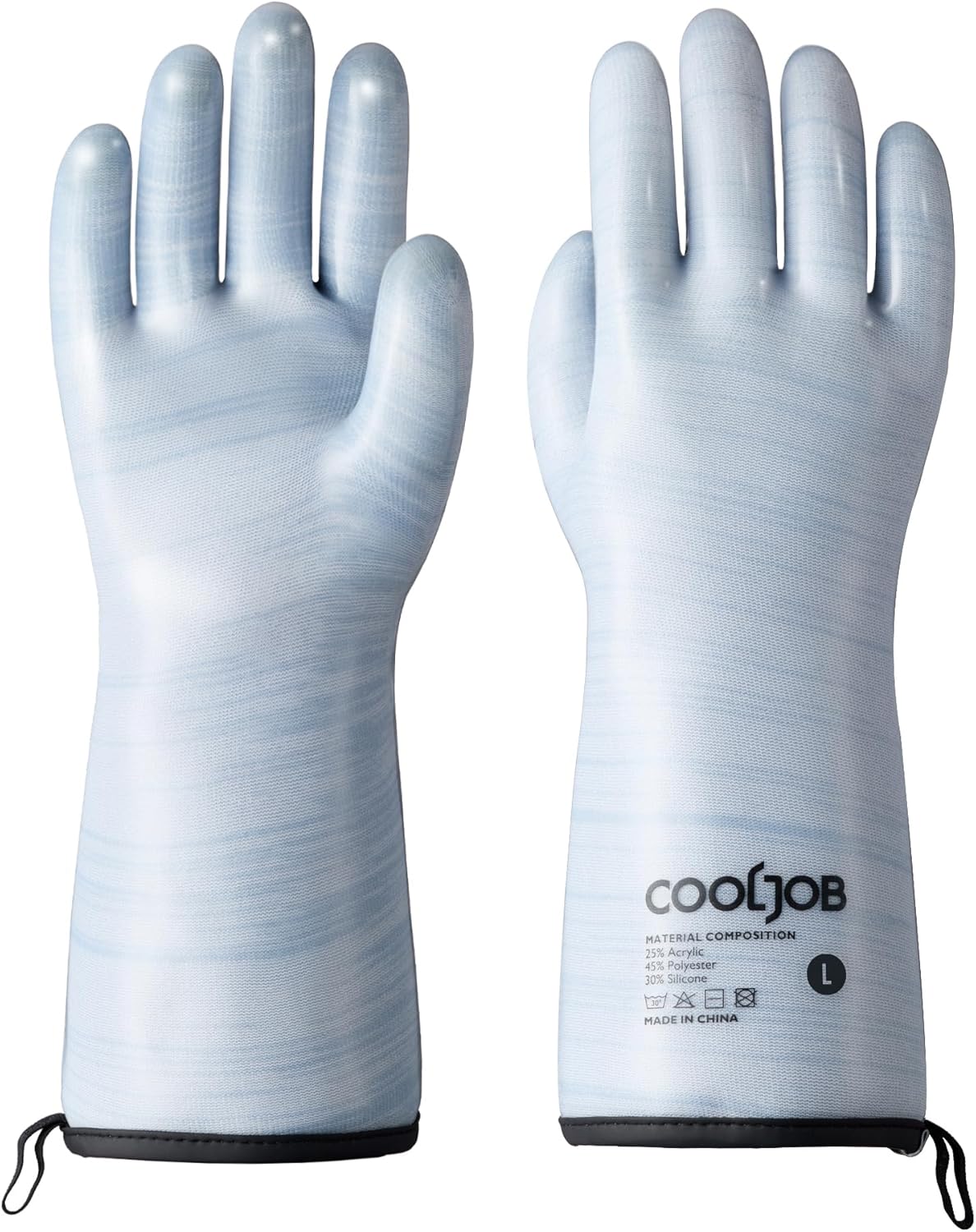 COOLJOB Heat Resistant Oven Gloves, Waterproof Liquid Silicone BBQ Grilling Gloves for Barbecue
