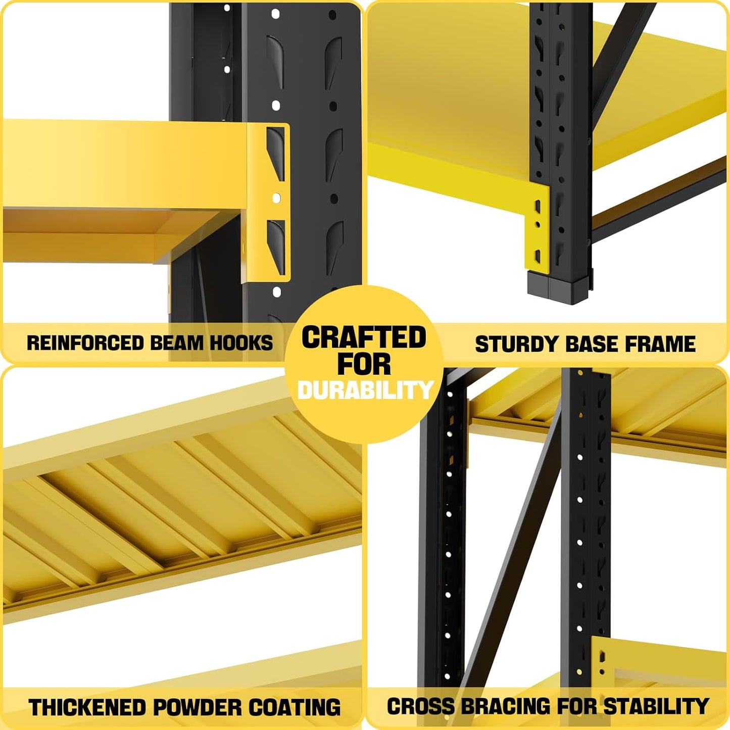 Storage Shelves Heavy Duty, Metal Garage Shelving Units, 4 Tier Storage Rack Shelf, Steel