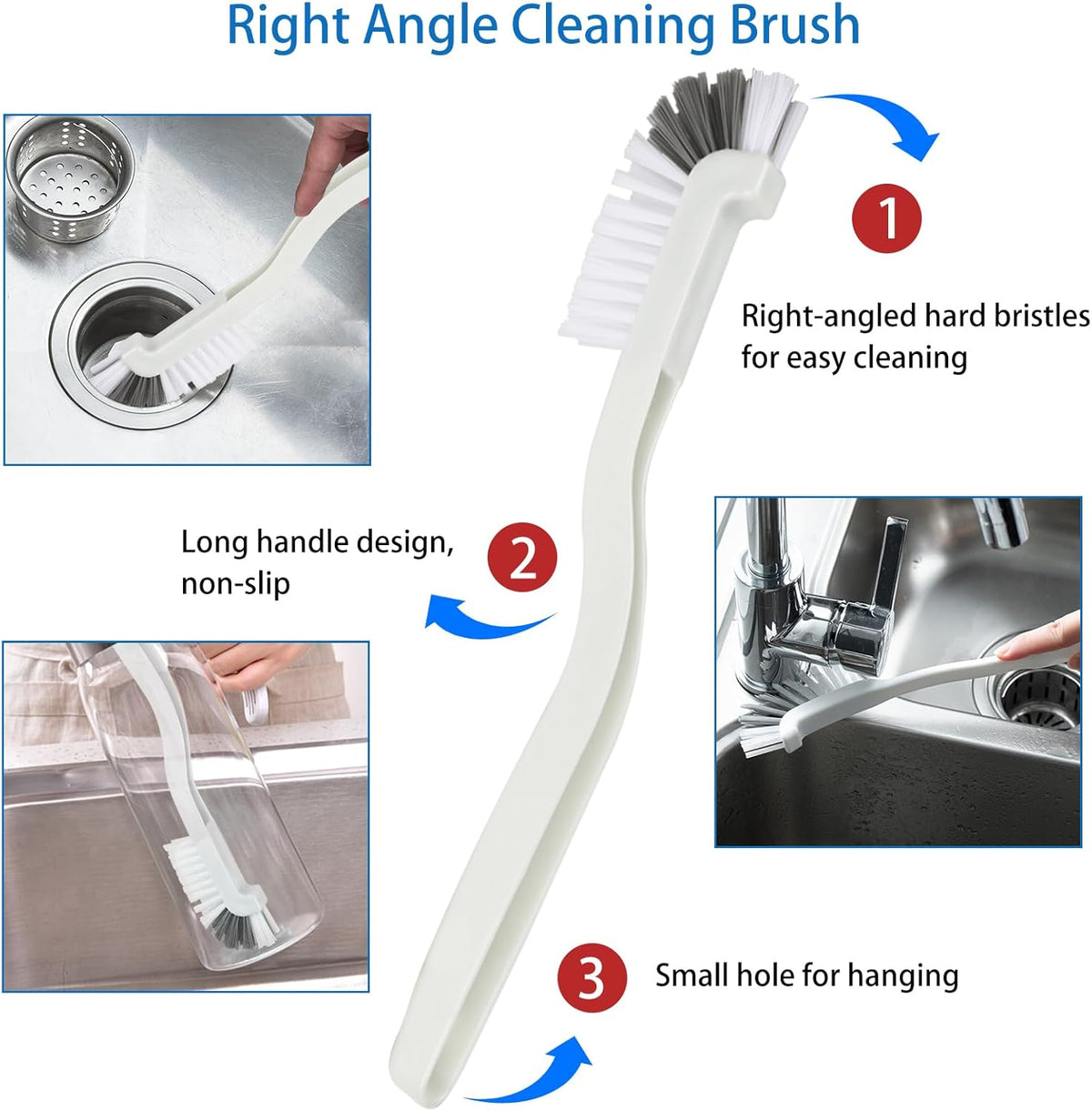 6 Pack Multipurpose Household Cleaning Set, Deep Cleaning Brush Set with Grips - Dish, Scrub