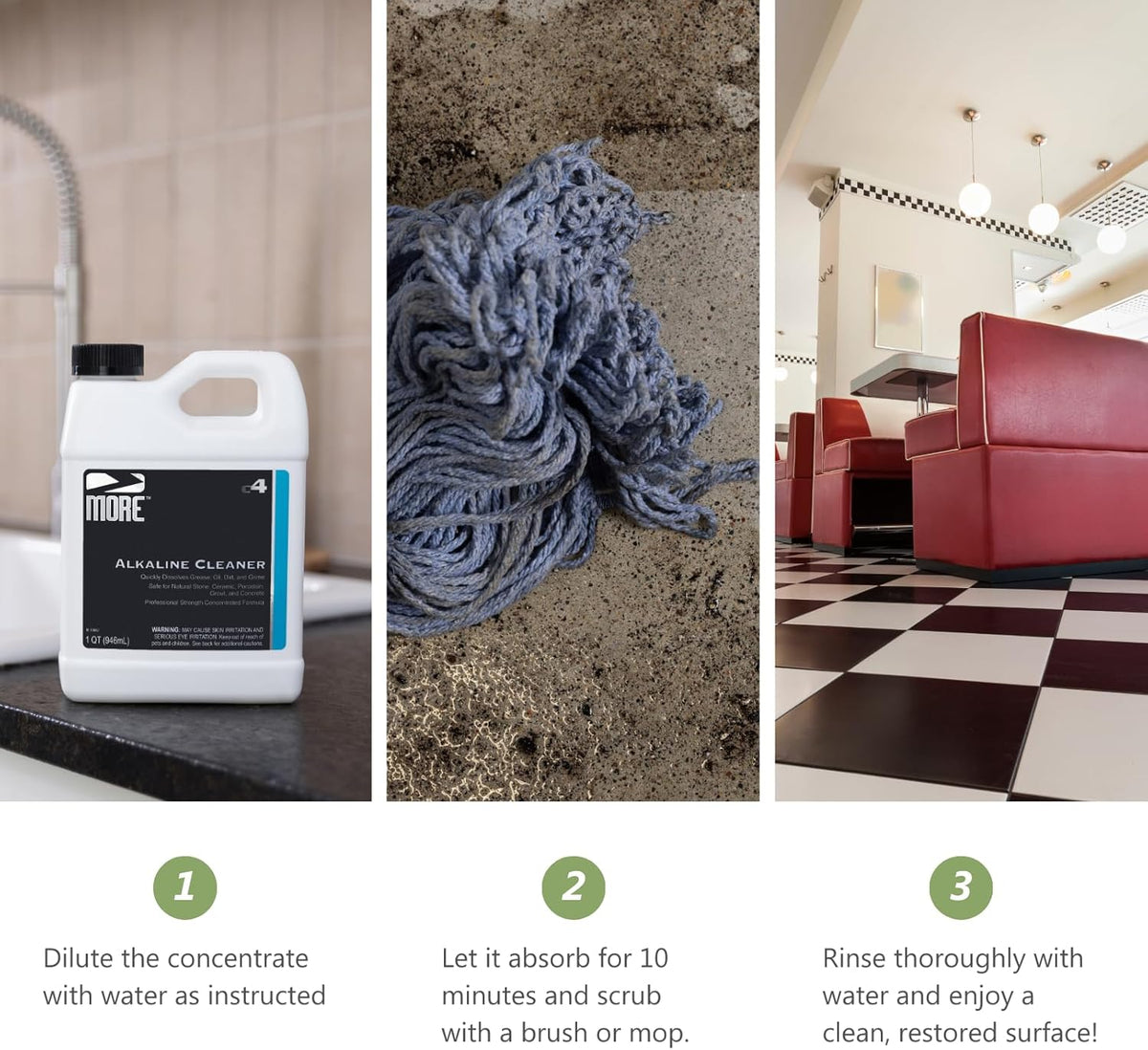 MORE Alkaline Heavy Duty Cleaner & Degreaser for Cleaning, Oil Removing and Restoring Natural