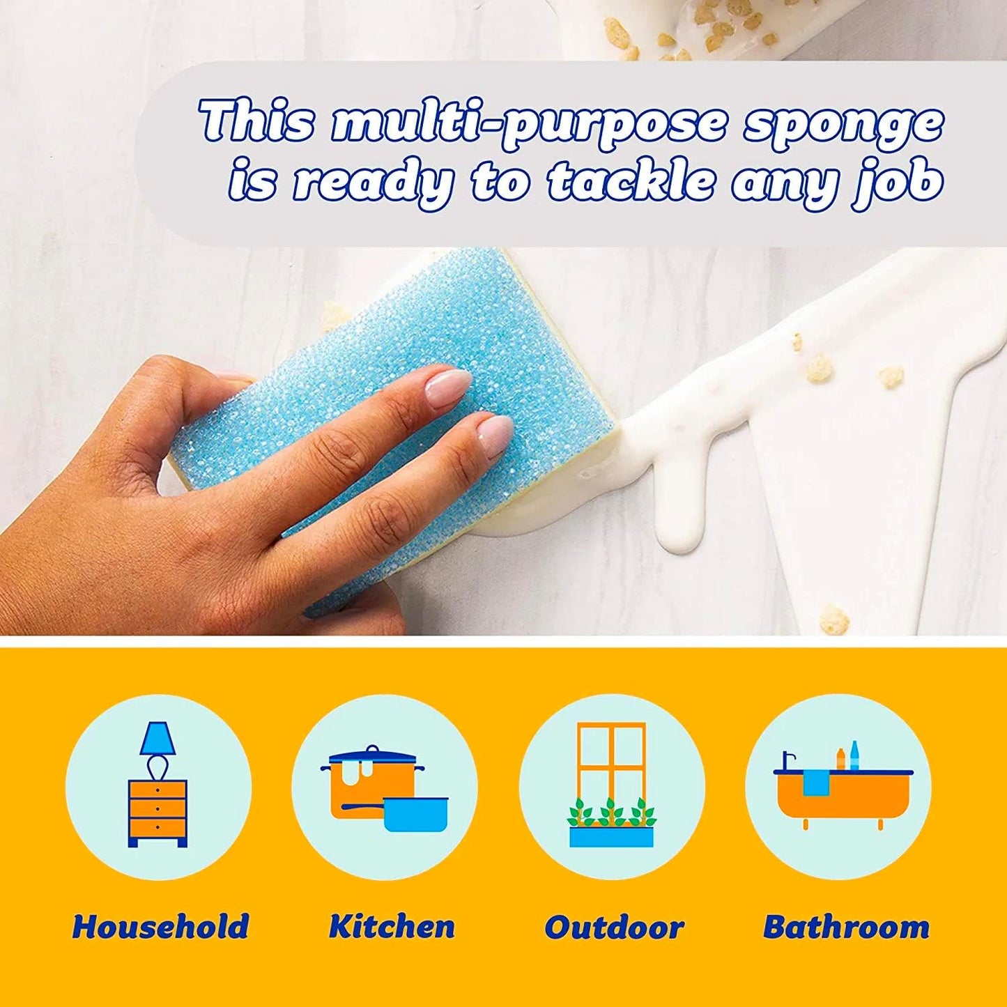 Scrub Daddy Extra Large Sponge Daddy - Bulk Kitchen Sponges for Cleaning Different Rooms & Surfaces