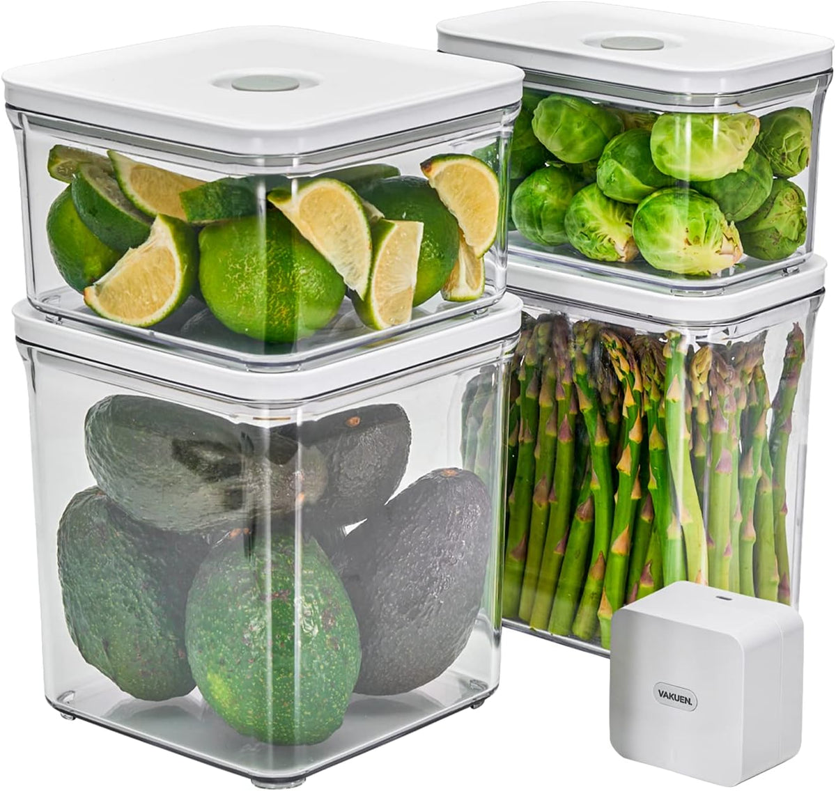VAKUEN Premium Airtight Food Storage Containers & Vacuum Sealer Machine Starter Set, 4-piece