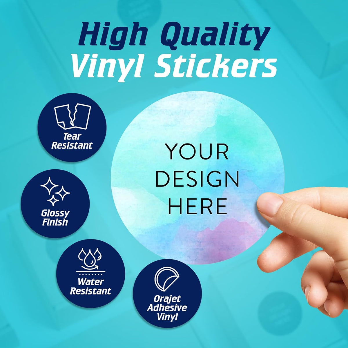 100 Custom Vinyl Stickers - Upload Your own Image, Text, Design, Logo - Personalized Logo Labels