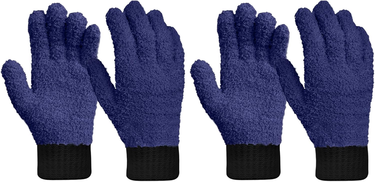MIG4U 2 Pairs Microfiber Gloves - Dusting Gloves for House Cleaning - Washable Blind Cleaner Duster