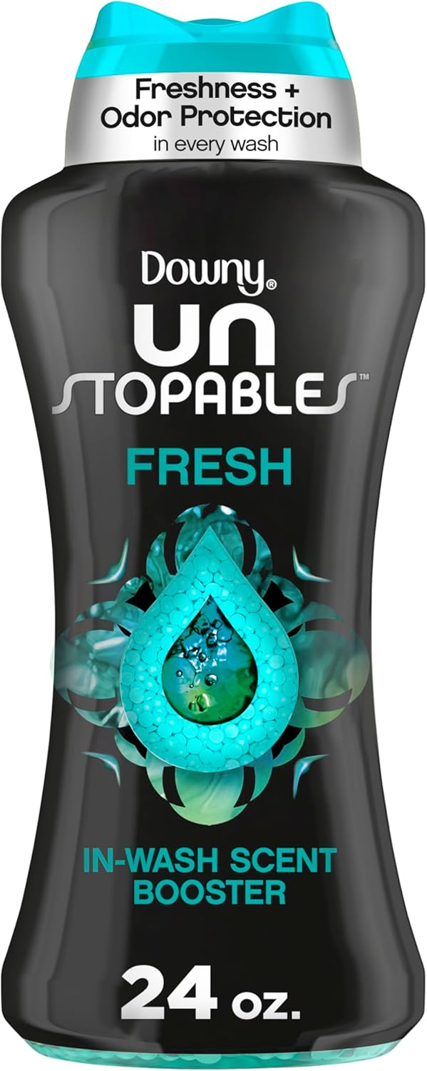 Downy Unstopables In Wash Scent Booster Beads, Fresh Scent, 24 oz, Laundry Beads for Odor