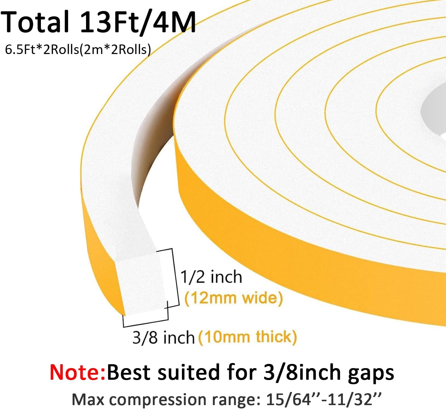 Strong Adhesive Insulation Tape, Door Weather Stripping Door Seal for Doors Windows