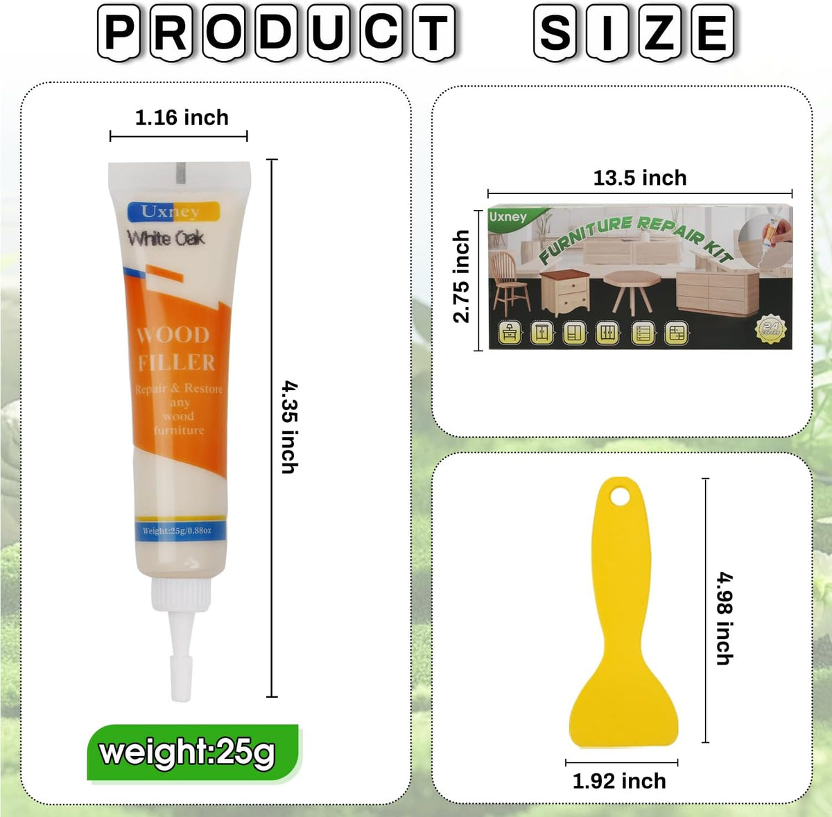 Wood Furniture Repair Kit,24 Colors Wood Fillers,Scratch Repair Covers & Removers for Repairing