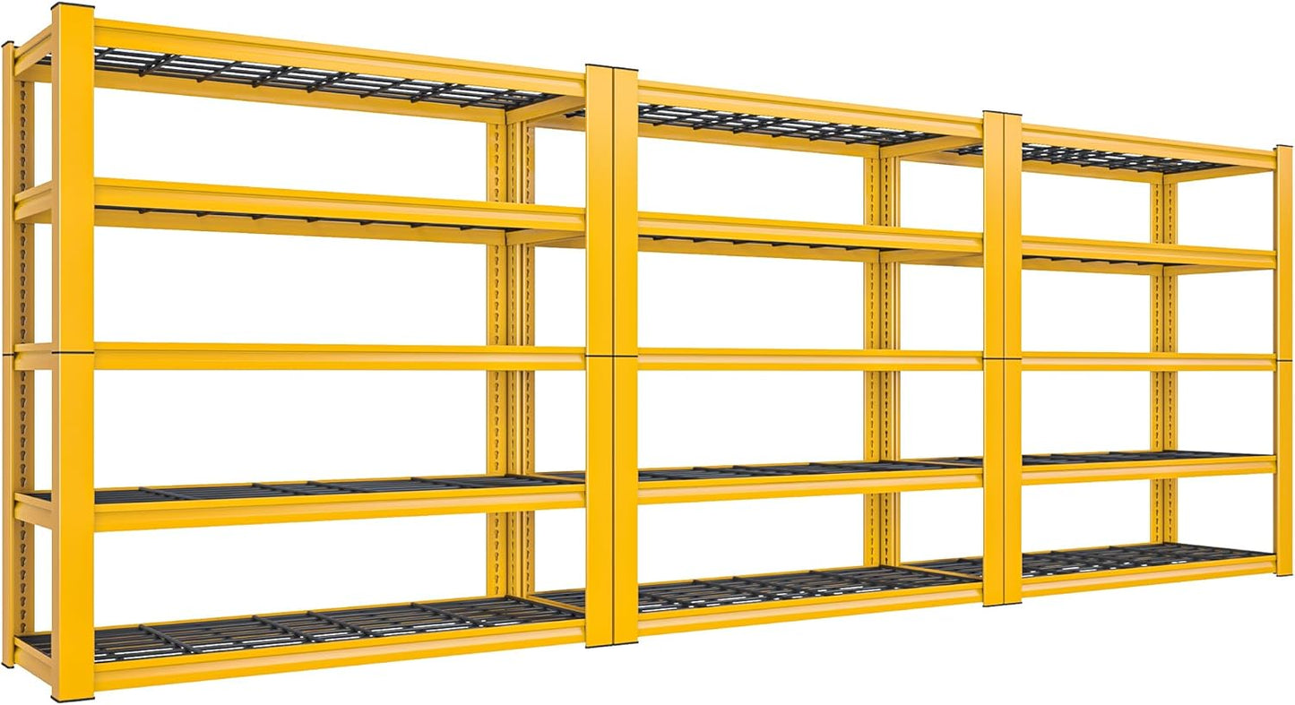 REIBII 72''H Garage Shelving 3010 LBS Storage Shelves Adjustable Metal Shelving 5 Tier Metal