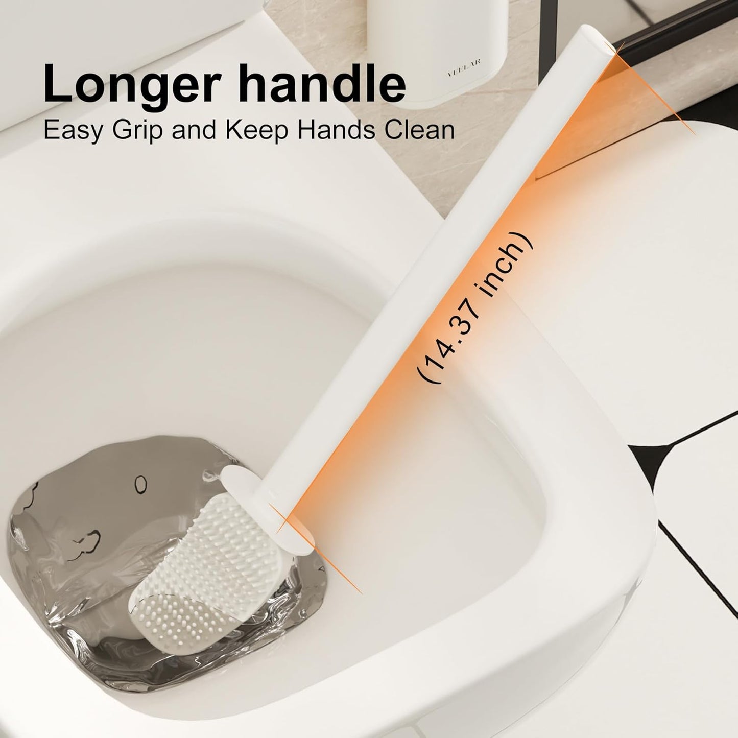 Toilet Brush and Holder Set - Wall Mounted Bathroom Scrub Brush, Toilet Bowl Brush and Plunger Set