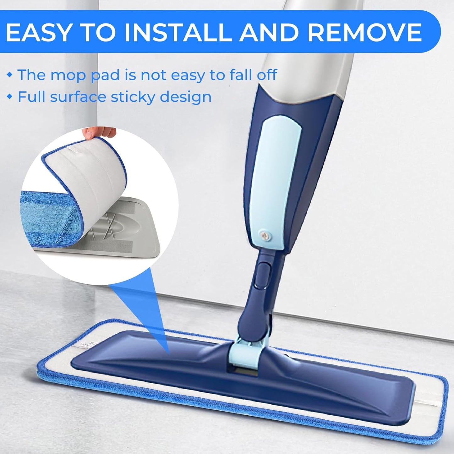 3 Pack Microfiber Cleaning Pads are Compatible with Bona Mop,18 Inch Replaceable Mop Pad