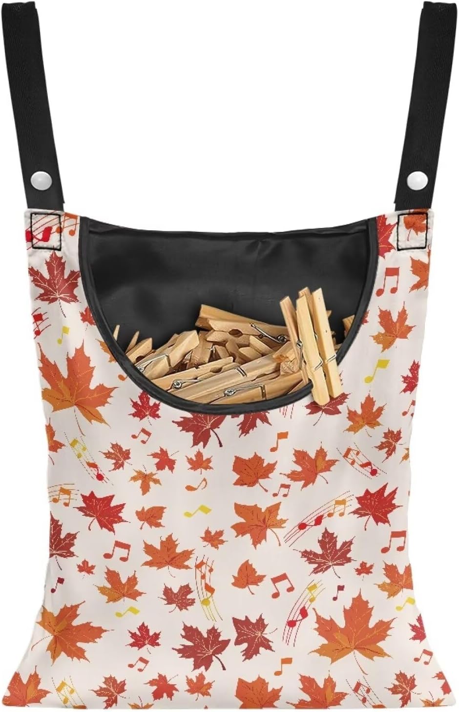 Maple Leaf Clothespin Organizer Bag for Outdoor Portable Clothespin Storage Clothespin Bag with