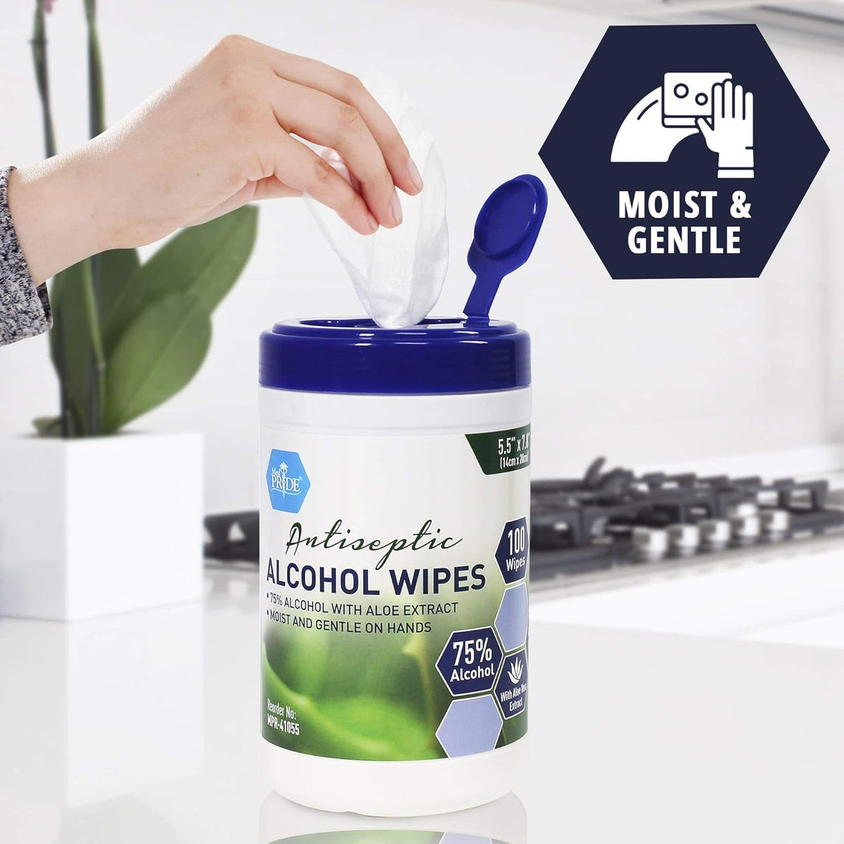 MED PRIDE Alcohol Based Disinfectant Wipes, 100 Pack, with Aloe Vera, Wipes with Alcohol for
