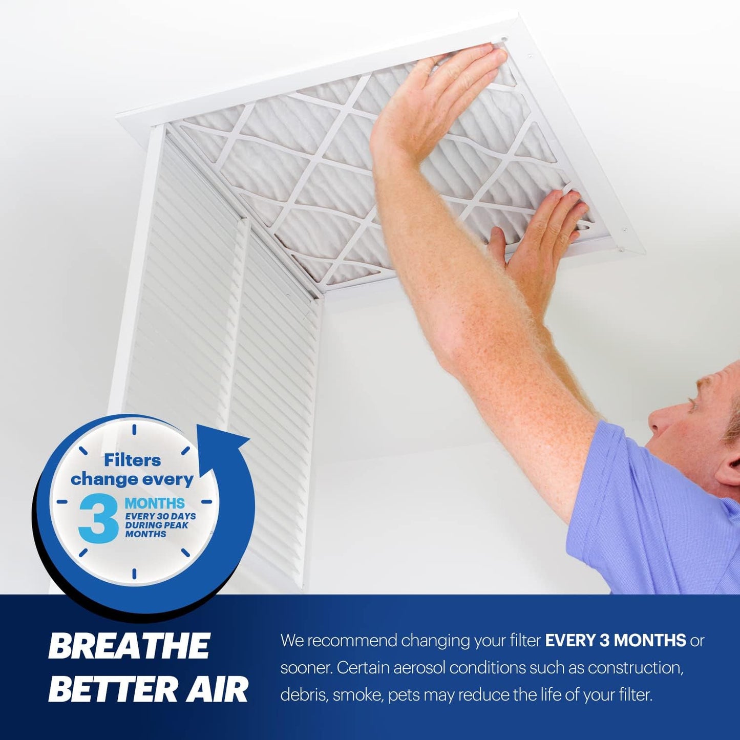 BNX TruFilter 18x24x1 Air Filter MERV 13 (4-Pack) - MADE IN USA - Electrostatic Pleated Air