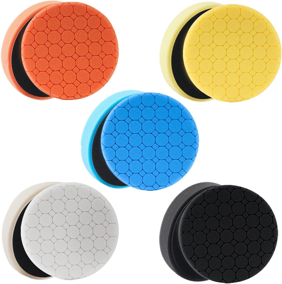 Buffing Polishing Pads, 5Pack 5.5 Inch Face for 5 Inch Backing Plate Compound Buffing Sponge Pads