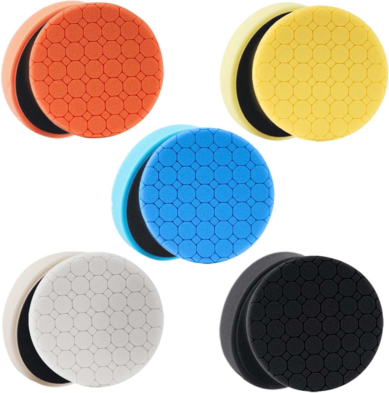 Buffing Polishing Pads, 5Pack 6.5 Inch Face for 6 Inch Backing Plate Compound Buffing Sponge Pads