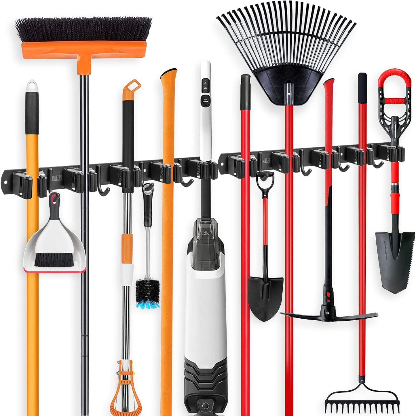 IMILLET 2 Pack Broom and Mop Holder Wall Mounted, Broom Holder Stainless Steel Broom Organizer