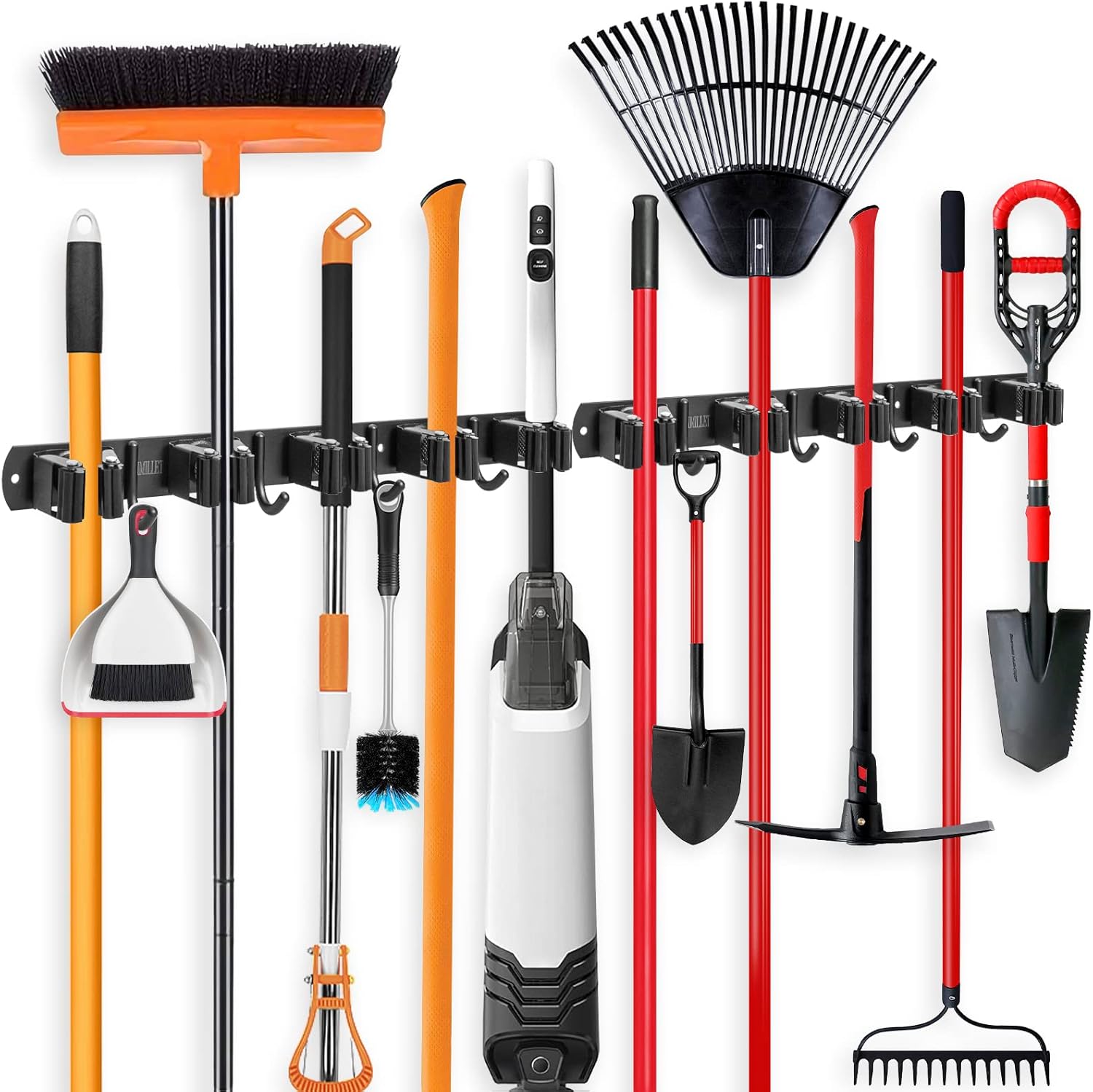 IMILLET 2 Pack Broom and Mop Holder Wall Mounted, Broom Holder Stainless Steel Broom Organizer