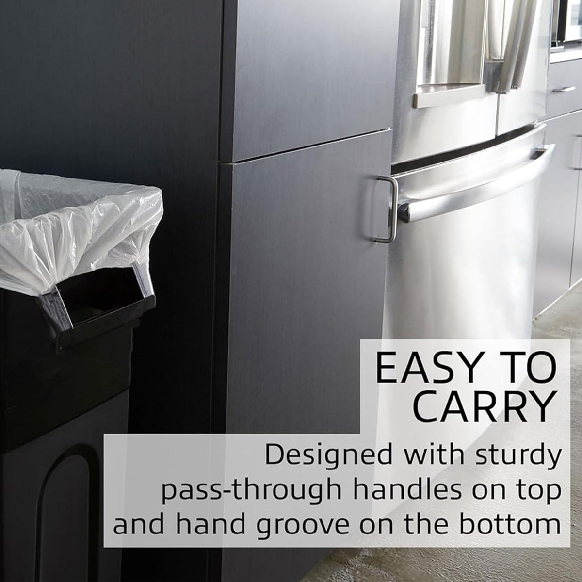 United Solutions Highboy Waste Container, 23 Gallon, Space Saving Slim Profile and Easy Trash Bag