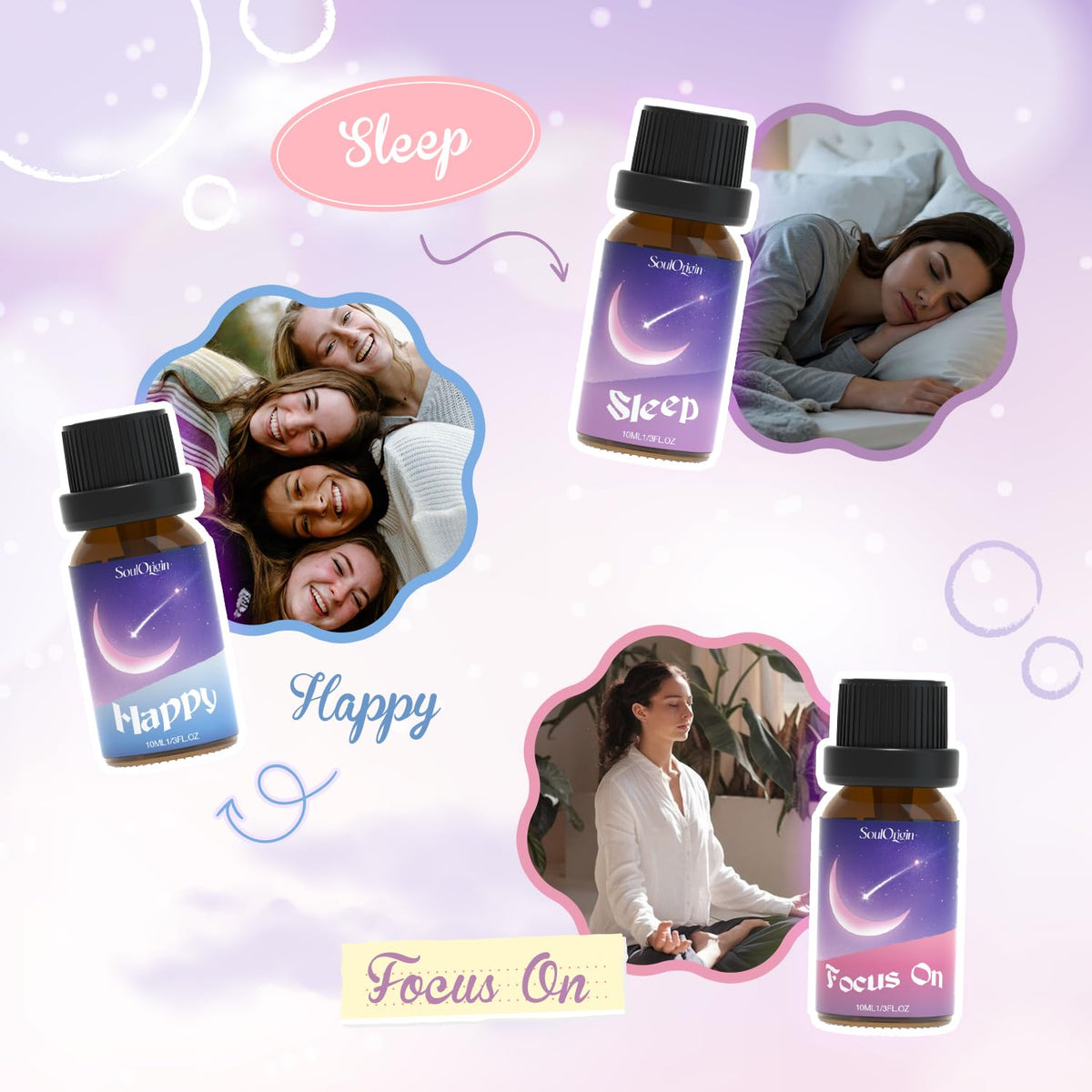 Essential Oil Blends, Essential Oils for Diffusers for Home, Best-Wishes Kit Scent Diffuser Oil