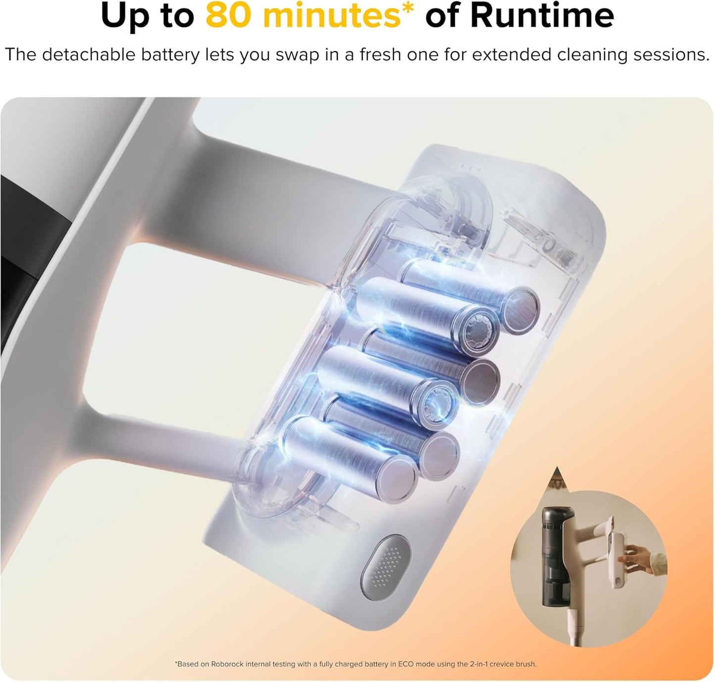roborock H60 Pro Cordless Stick Vacuum Cleaner, 170AW Suction Power, 80-Min Runtime, 90° Bendable