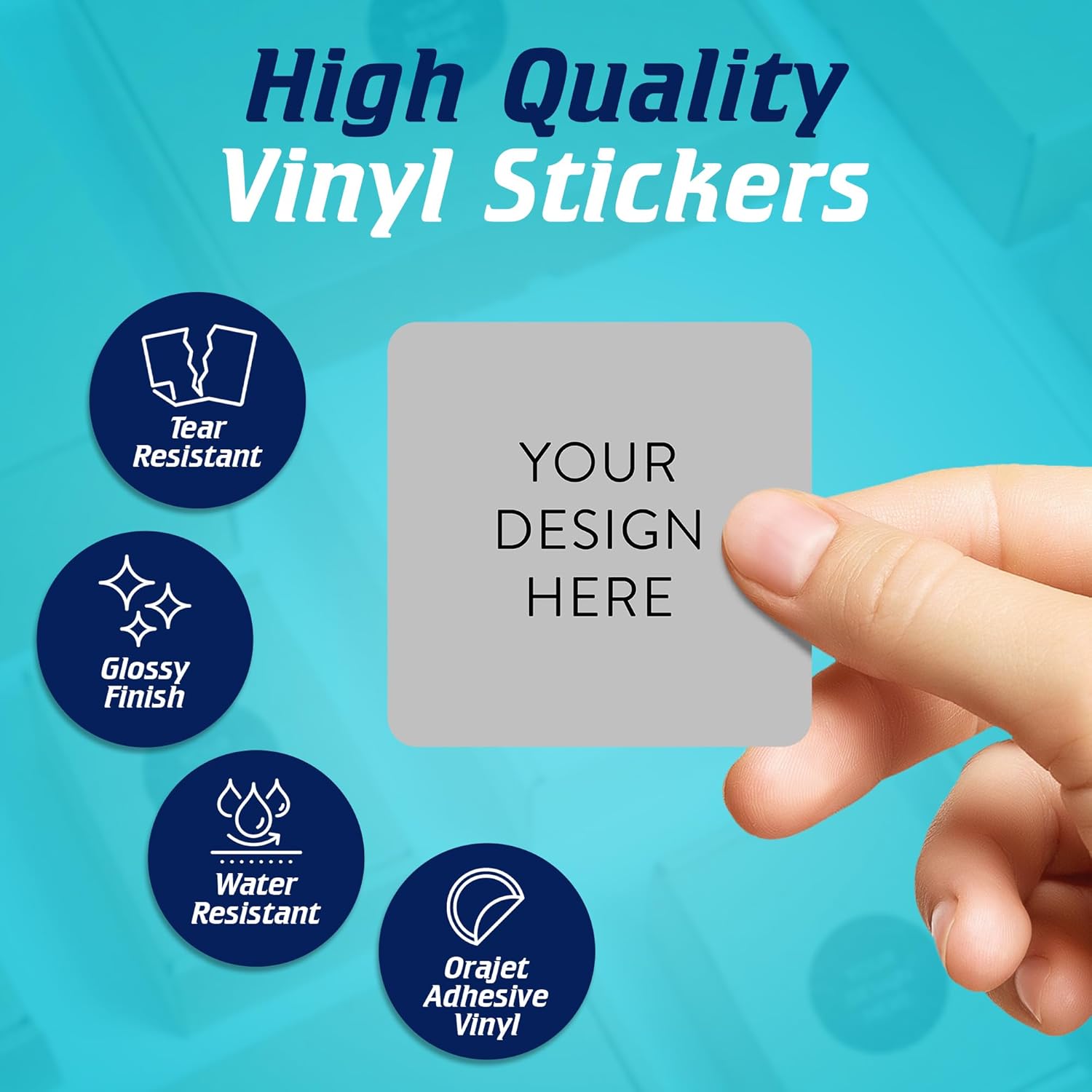 100 Custom Vinyl Stickers - Upload Your own Image, Text, Design, Logo - Personalized Logo Labels