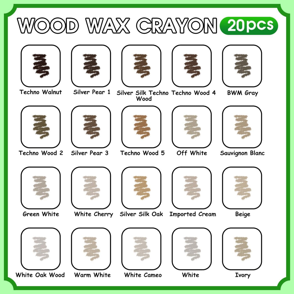 Furniture Markers Touch Up, 20 Colors Wood Filler Sticks, Wood Wax Crayons for Repairing Scratches