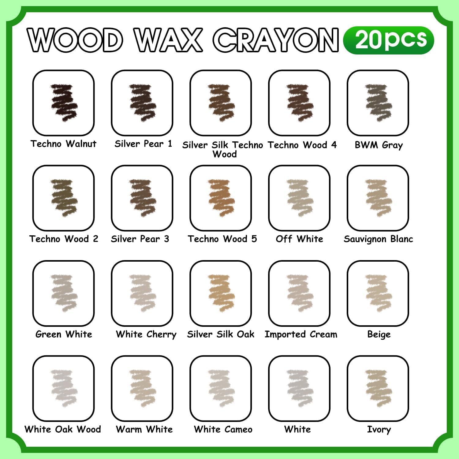 Furniture Markers Touch Up, 20 Colors Wood Filler Sticks, Wood Wax Crayons for Repairing Scratches