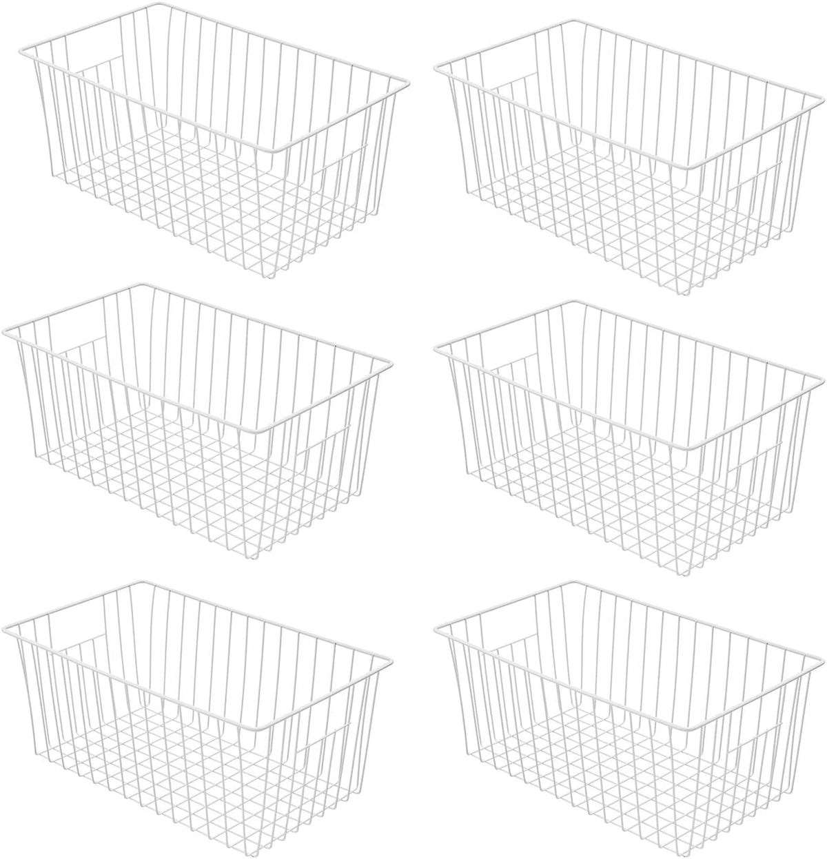 16inch Farmhouse Freezer Wire Baskets Organizer Storage Bins Large Organizer Baskets with Handles