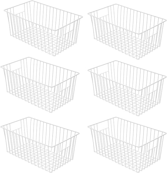 16inch Farmhouse Freezer Wire Baskets Organizer Storage Bins Large Organizer Baskets with Handles