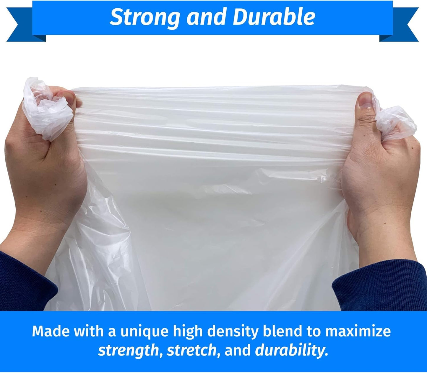 Reli. SuperValue 65 Gallon Trash Bags | 60 Count | Made in USA | Heavy Duty | Clear Multi-Use