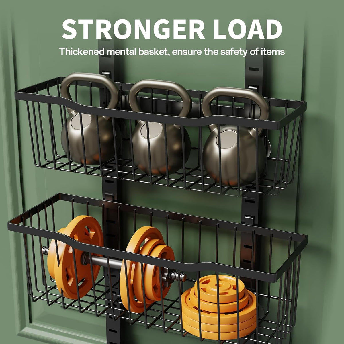 Over The Door Organizer，8-Tier Over The Door Pantry Organizer with Adjustable Baskets，Metal Hanging