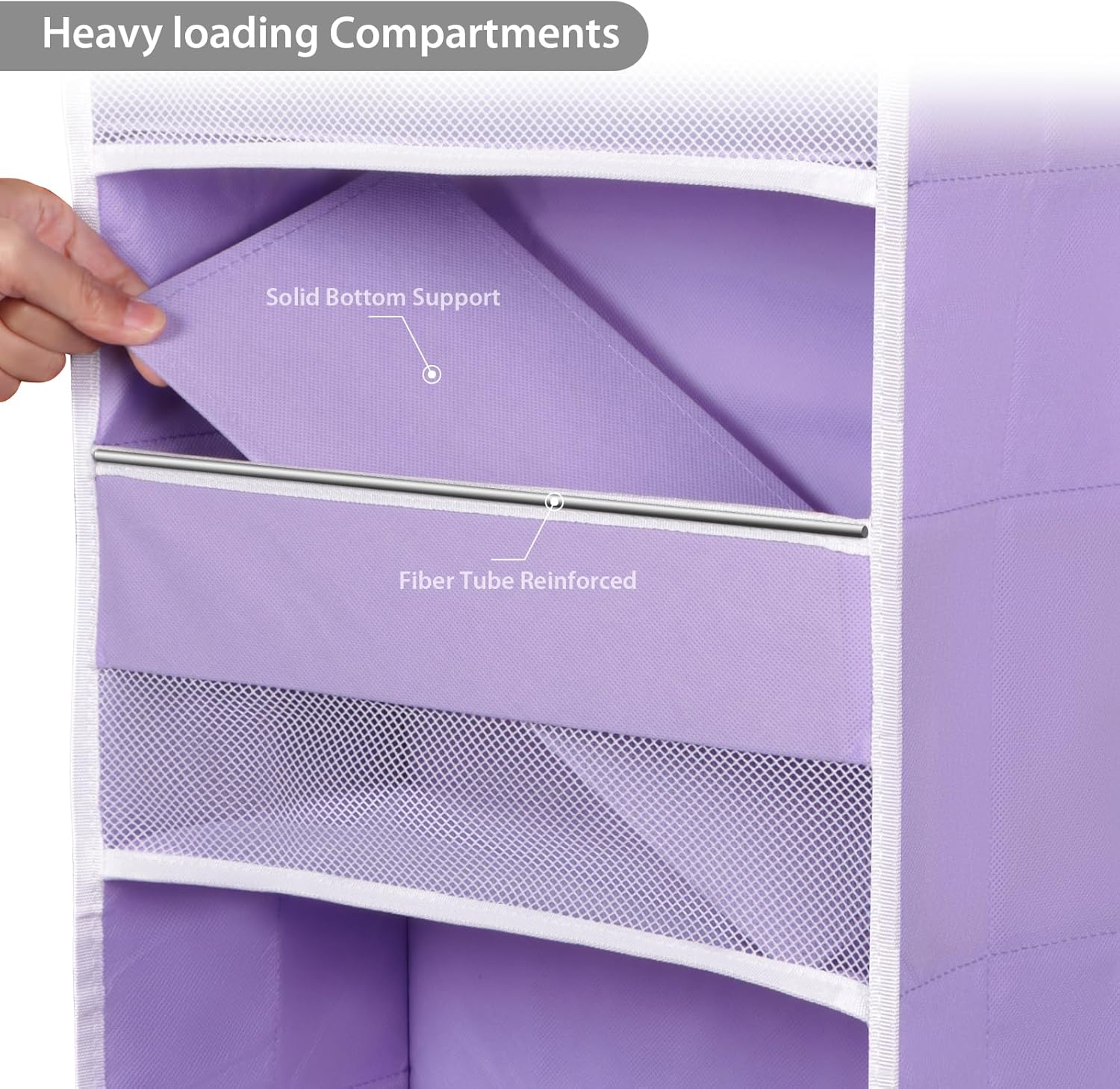 Univivi 6-Shelf Over Door Hanging Organizer Fabric Baby Door Storage with 5 Large Pockets and 3