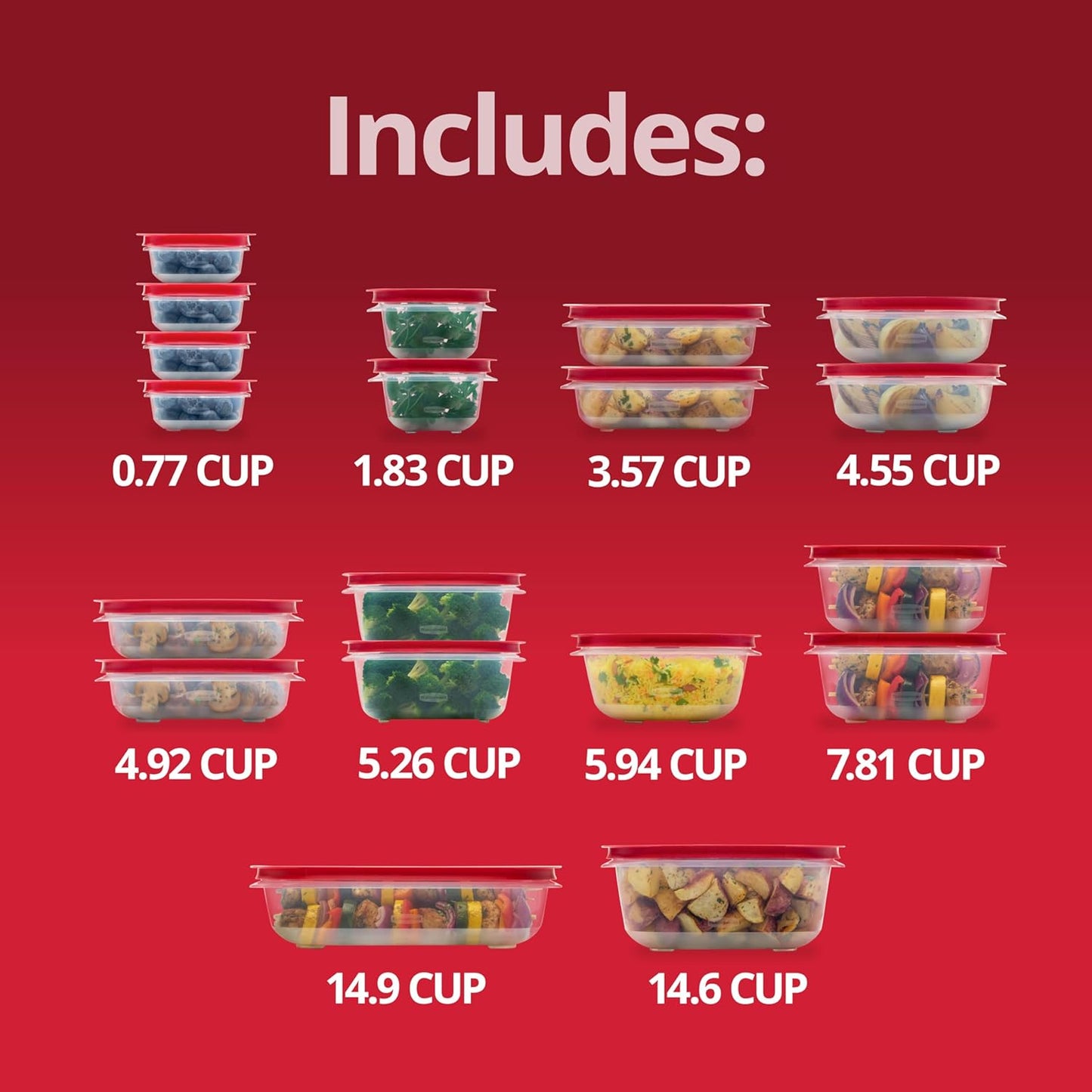 Rubbermaid EasyStore Containers, 38-Piece Set, Food Storage Containers, Food Storage Containers