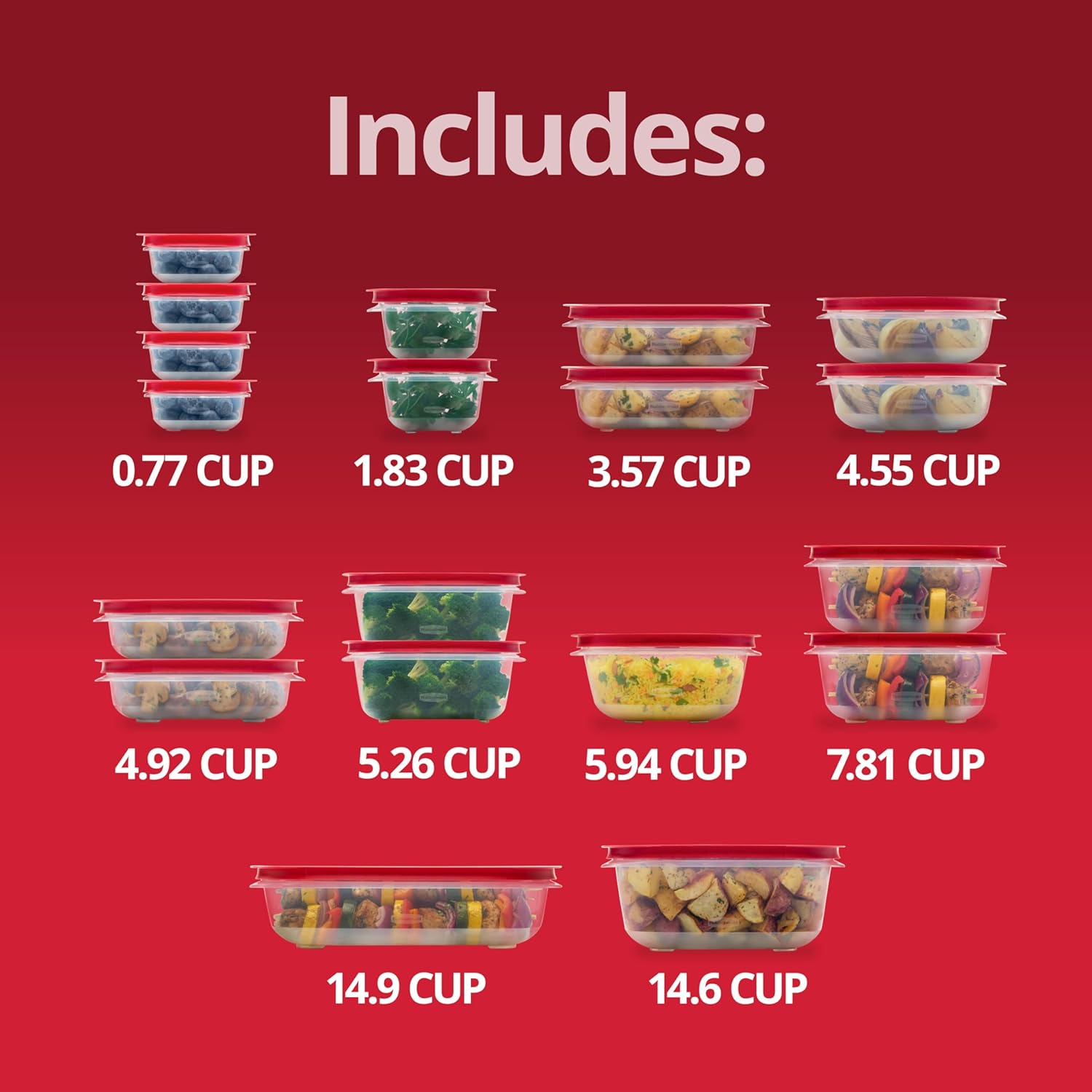 Rubbermaid EasyStore Containers, 38-Piece Set, Food Storage Containers, Food Storage Containers